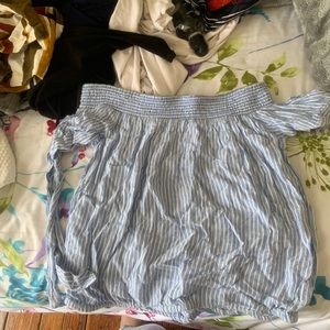Striped off the shoulder top
